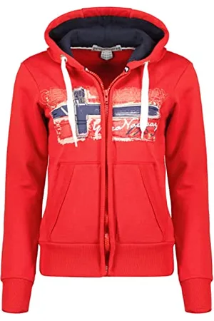 Geographical Norway Gayto Lady - Damska bluza z kapturem z kieszeniami kangurka - Bluza damska na co dzień sweter z długim rękawem ciepły, , XL