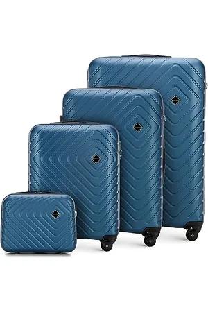 Wittchen Cube Line Walizka z tworzywa ABS, prosta geometryczna tłoczenie, 4 kółka z wyciąganym uchwytem zamek szyfrowy, , Set de 4 Valises, Zestaw 4 walizek