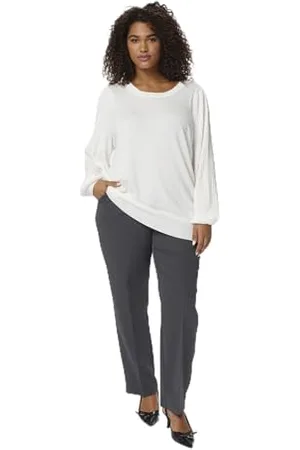 Kaffe Plus Size damski sweter z okrągłym dekoltem wzór dzianinowy regularny krój, , XL-du?e rozmiary