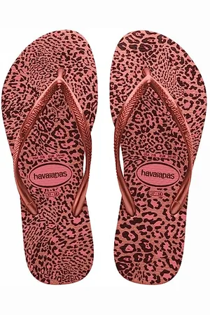 Havaianas Wąskie zwierzęta różowe złoto klapki japonki, krokus różowy/złoty róż, 12 UK dziecko, Krokus różowy złoty róż