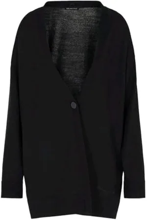 Armani Exchange Damski sweter z logo Ofelia, wyszywane logo, dekolt w serek, , XS