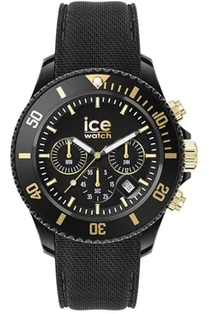 Ice-Watch ICE chrono Black gold - Czarny męski zegarek z plastikowym paskiem - 021602 (Medium)