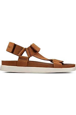 Clarks Sandały męskie Sunder Range, Tan Nubuk, 43 EU