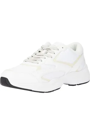 Calvin Klein Jeans Męskie tenisówki retro tenisowe niskie wielowarstwowe YM0YM01104, białe (B biały/O grzyb), 43 EU, , 42.5 EU