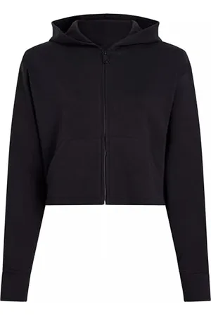 Calvin Klein Damska bluza z kapturem na zamek błyskawiczny 000QS7270E L/S Bluza, czarna (czarna), L, , L