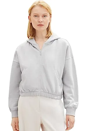 TOM TAILOR Damska krótka bluza dresowa z kapturem, , M