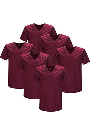 MISEMIYA Pakiet 6 sztuk - Unisex medyczna medyczna pielęgniarka jednolite opieki zdrowotnej, , 4XL