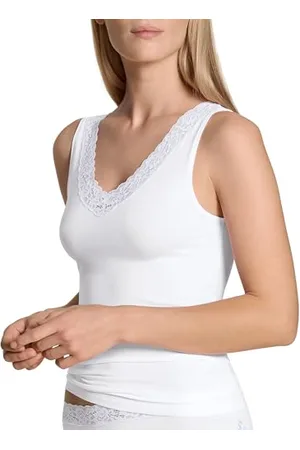 Calida Damska koszulka Natural Comfort Lace, biała, standardowa