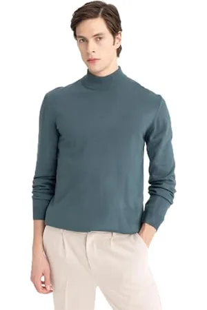DeFacto Męski sweter – stylowy na golfie – kardigany i swetry z dzianiny dla mężczyzn – swetry i kardigany dla każdego, , XL