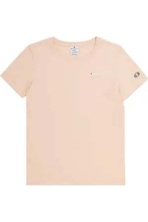 Champion Legacy Icons W - Small Script Logo S/S Crewneck T-Shirt, Różowy Brzoskwinia, XXL Damskie SS24, , XXL
