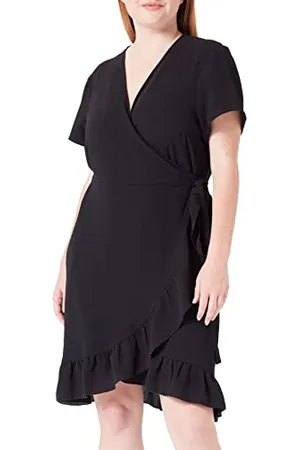 Noisy May Damska sukienka Nmclara Bianca S/S Wrap Dress Curve, , 44