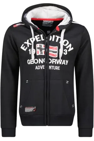 Geographical Norway Męska bluza z kapturem z flagą kangurka z kieszenią - Bluza z logo sweter z kapturem ciepły długi rękaw - męska wiosna lato jesień zima ( XL), , XL