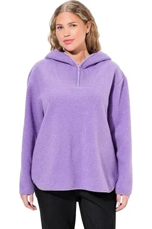 Ulla Popken Damski sweter pluszowy, kaptur, sweter z długim rękawem, , 50