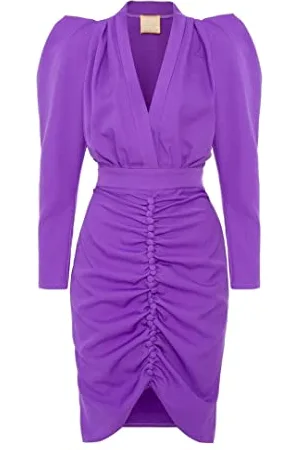 Swing Laura elegancka sukienka damska, na imprezę, koktajlowa, wieczorowa, biznesowa, odświętna, ołówkowa, bodycon, dekolt w serek, długość do kolan, długi rękaw, , M
