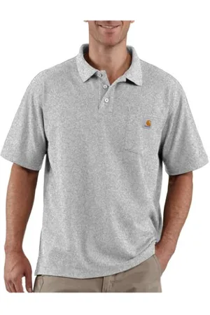 Carhartt Męska, luźna koszulka polo z krótkim rękawem i kieszenią średniej wagi, , L