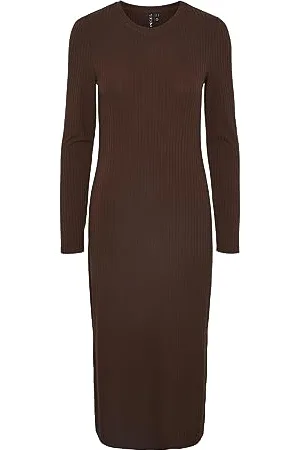 Pieces® Damska sukienka PCKYLIE LS O-Neck MIDI Noos, , XS