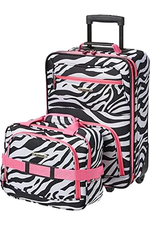 Rockland Modny zestaw bagażowy Softside, Różowa zebra, Jeden rozmiar, Modny zestaw bagażowy Softside
