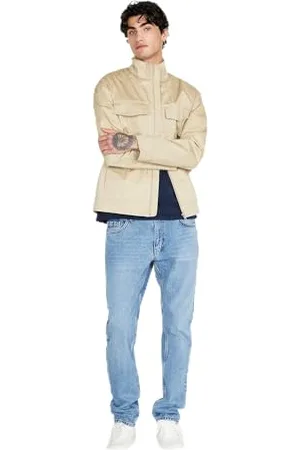 Sisley Męska kurtka 20VRSN01P, beżowa, 39A, M, , M