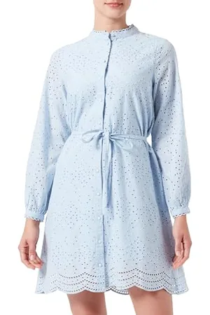 SELECTED Damska sukienka Slftatiana Ls Short Embr Dress Noos, , 34