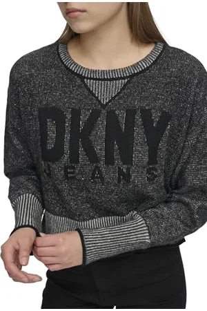 DKNY Damska bluza z długim rękawem z logo, /kość słoniowa, XS, , XS