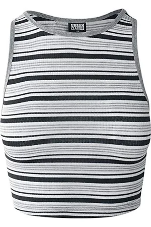 Urban classics Damska bluzka z prążkowanymi paskami, , XL