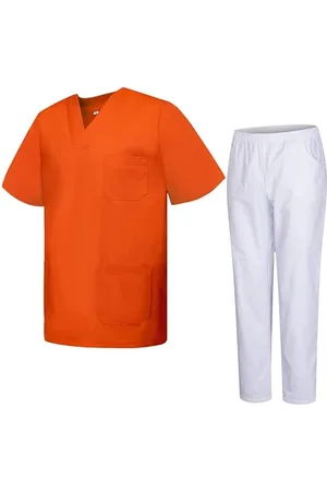 MISEMIYA Mundur sanitarny Unisex medyczne mundury sanitarne z ekranem Biały 817-8312-BIAŁY, , L