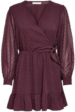 ONLY Onltiva L/S Dobby Fake Wrap Dress WVN, , M