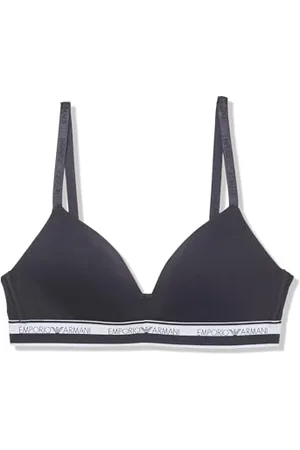 Emporio Armani Elastyczny bawełniany biustonosz z logo wyściełany trójkątny , , M