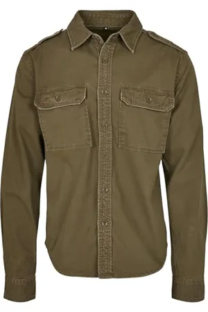 Build Your Brand Vintage Shirt Longsleeve męska Olive XL, , XL