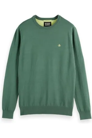 Scotch&Soda Męska bluza sezonowa z wiskozą Regular Fit Crewneck Sweater, Sage Green, S