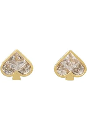 Kate Spade So Spade Studs, Clear/Gold