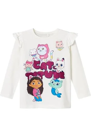 NAME IT Dziewczęca Nmfsabina Gabby Ls Top Sky koszulka z długim rękawem, , 98