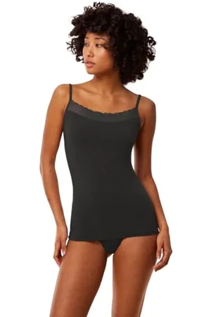 Triumph Feel of Modal Spaghetti Top Black, , XL