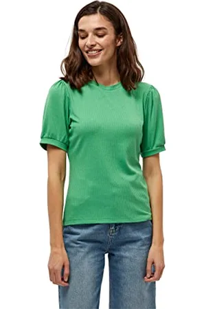 Minus Johanna okrągły dekolt Puff krótkie rękawy T-shirt | damska bluzka jesienna, , XXL