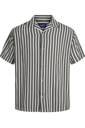 JACK & JONES JORLUKE Aruba Resort Shirt SS, Jasna biel/paski: paski, M