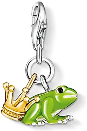 Thomas Sabo Damska Zawieszka Charm Żaba Charm Club Srebro 925 Wysokiej Próby 750 Żółte Złoto Zielona 0931-427-6