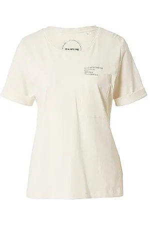 Taifun Damska 371320-16117 T-Shirt, Light Creme Wzór, 36, , 36