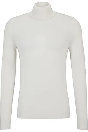 HUGO BOSS Męski sweter z golfem San Thomas-M Regular -Fit z żywej wełny, , XXL