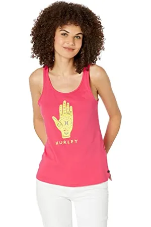 Hurley Damski T-shirt z nadrukiem Handsy Washed Racer Back Tank, , L