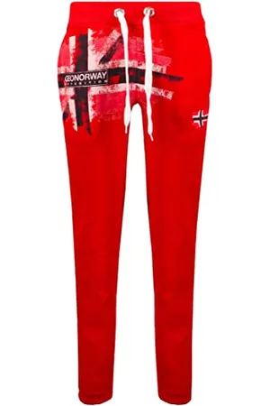 Geographical Norway Mapote Lady Mapote Lady Spodnie Jogging Damskie - Spodnie Treningowe Sport Fitness Bieganie - Joga Damskie Kieszenie Bawełniane - Kobiety Wiosna Zima (Czerwony S), , S