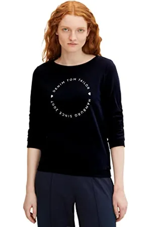 TOM TAILOR Damski Bluza z nadrukiem logo 1034657, , XL