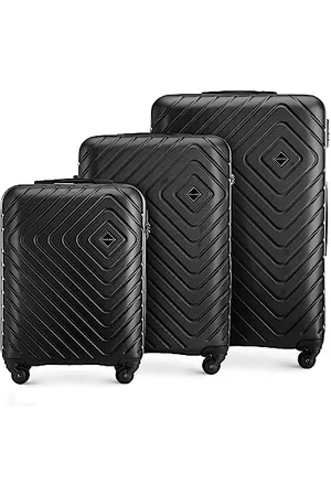 Wittchen Cube Line Walizka z tworzywa ABS, prosta geometryczna tłoczenie, 4 kółka z wyciąganym uchwytem zamek szyfrowy, , Set de 3 Valises, Zestaw 3 walizek