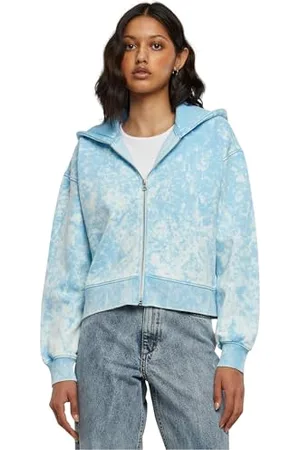 Urban classics Damska bluza z kapturem z zamkiem błyskawicznym, , XS