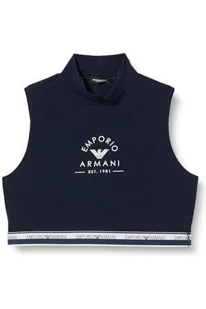 Emporio Armani Iconic Stretch Cotton Logoband Loungewear Crop Top , , L