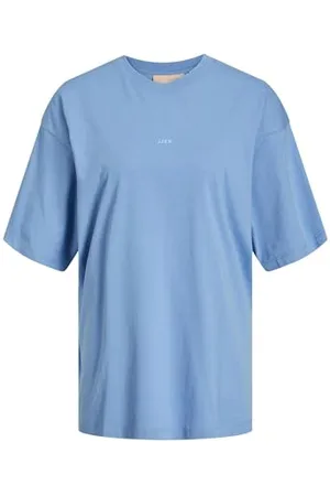JJXX Damska koszulka Jxandrea Loose Ss Every Logo Tee Noos, Silver Lake Blue/Print: bijou Blue Logo, S