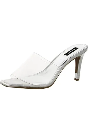 DKNY Damskie sandały na obcasie Bronx z odkrytymi palcami, Jasne, 37 EU