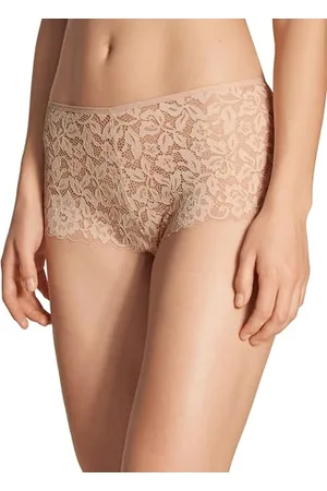 Calida Natural Comfort Lace Panty, Regular Cut damskie majtki z elastyczną koronką, , 44-46