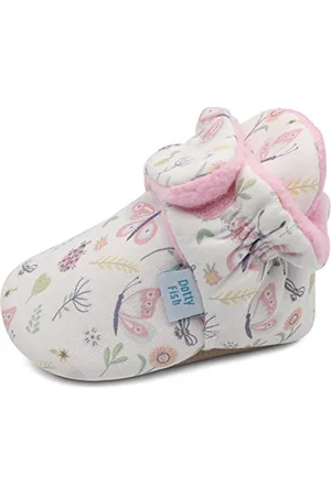 Dotty Fish Buty dziecięce - Wygodne i ciepłe buty zimowe z bawełny - antypoślizgowa zamszowa podeszwa - Podszewka z polaru - 0-24 miesięcy, , 0-6 Months Infant