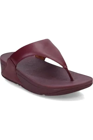 FitFlop Damskie skórzane sandały LULU Toepost, czerwone, 39 EU, , 39 EU