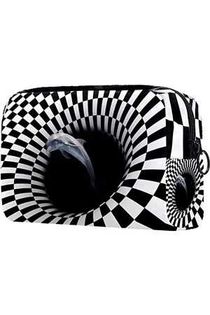 NAME IT Podróżna kosmetyczka duże torby kosmetyczne dla kobiet o dużej pojemności przenośna torba na zamek błyskawiczny 3D wir wieloryb do torebki do codziennego użytku, , 18.5x7.5x13cm